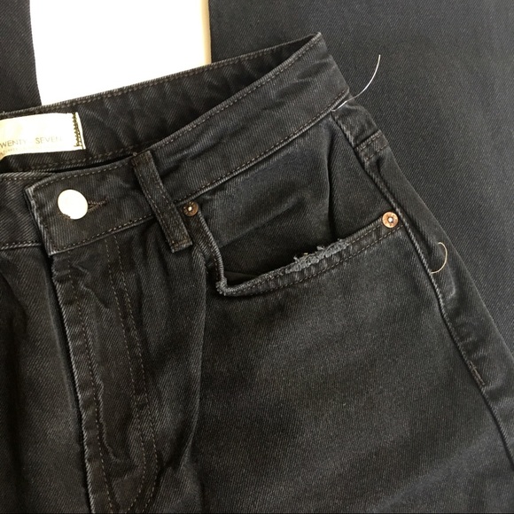 Free People Dakota Straight Leg Jean Black Distressed New - Picture 9 of 15